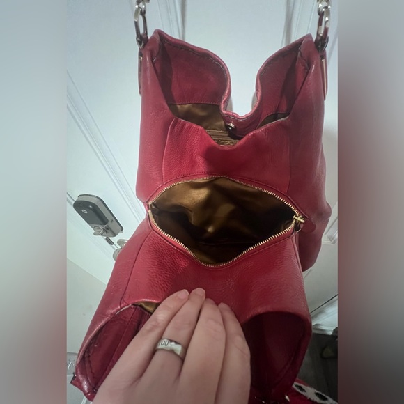 VTG Coach Purse Madison Phoebe Red Pebbled Leather Hobo Shoulder Bag Large Y2K - Picture 13 of 16